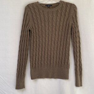 Gap Sweater Womens Medium Brown Crewneck Cable Knit Angora Rabbit Hair Fall